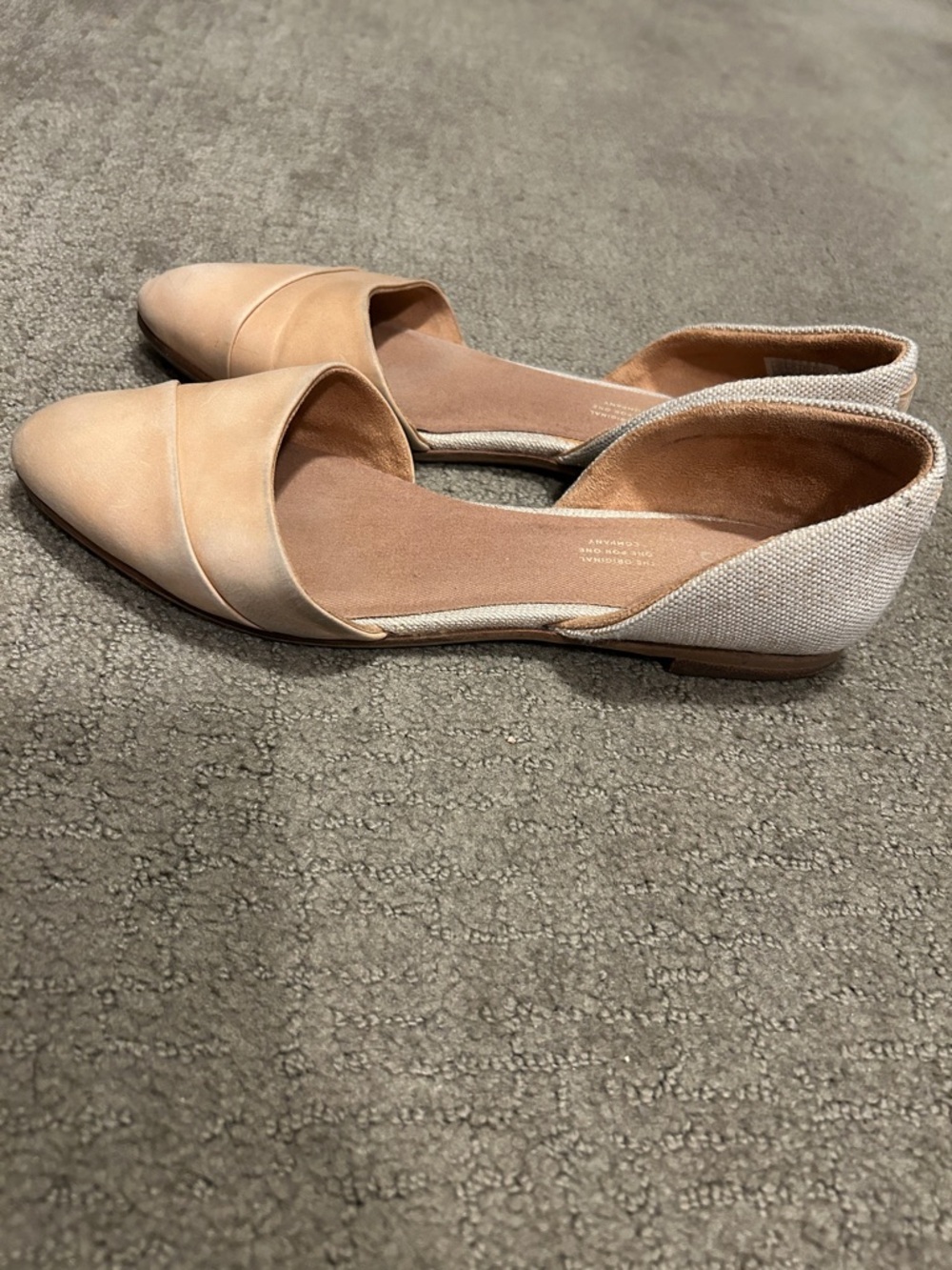 TOMS Women's D'Orsay Flats in Light Nude, Size 8 - Picture 4 of 5